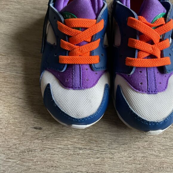 Nike Hurache Run Toddler 7C White/Blue/Purple 74950-111 - Picture 2 of 8